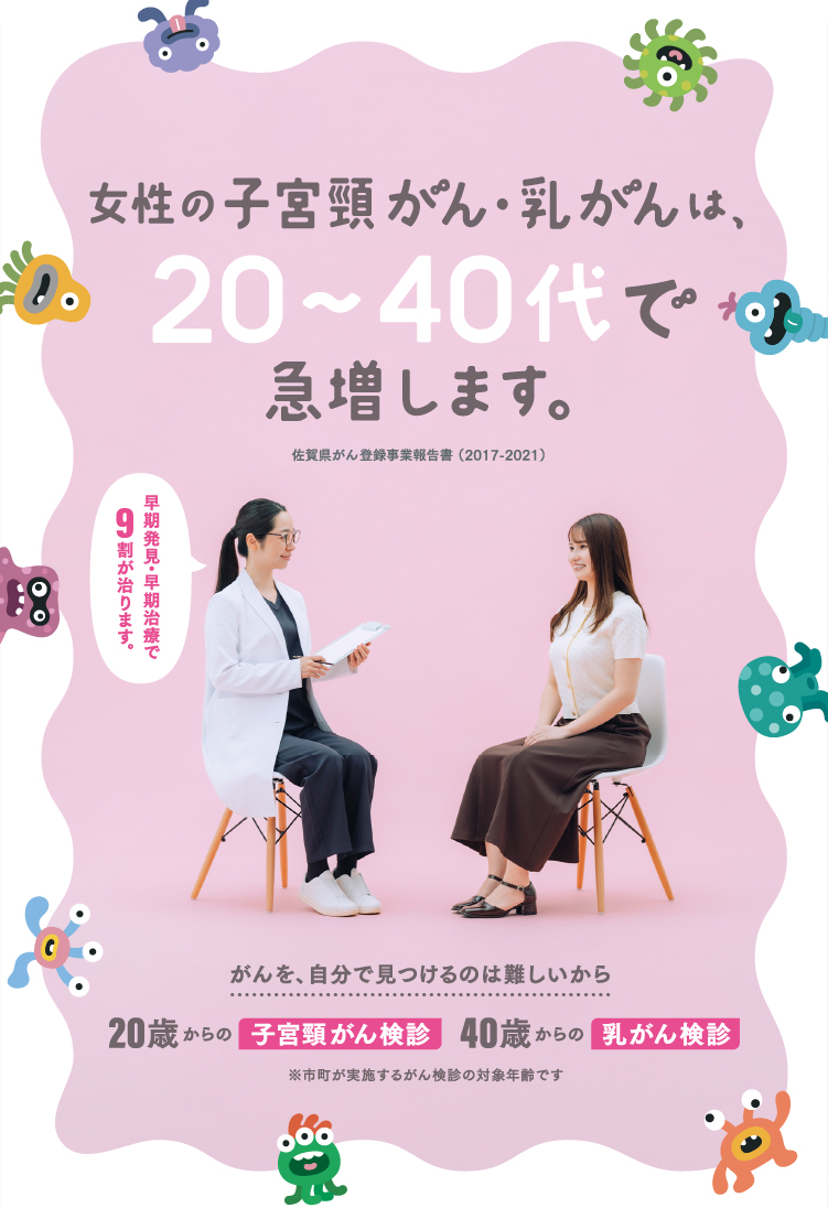 佐賀県の健診受信者約50％に異常を発見できました。